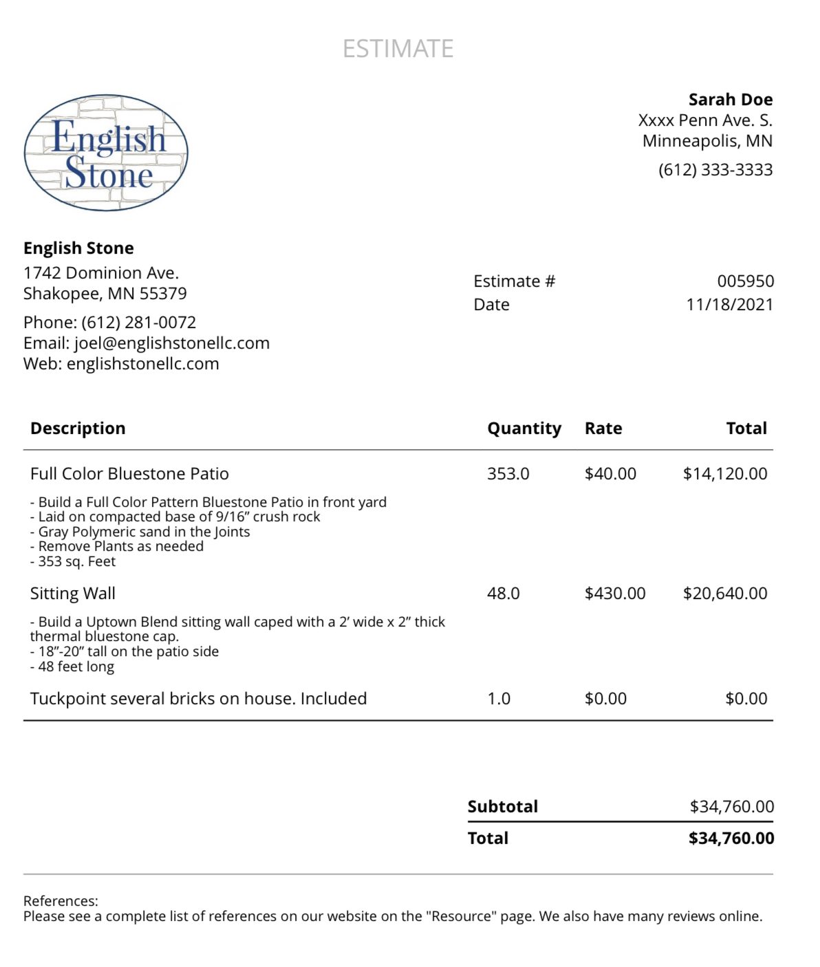 English Stone base preparation and finish detail